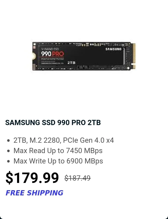 SAMSUNG SSD 990 PRO 2TB