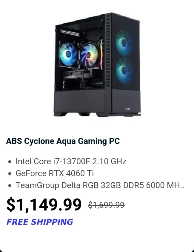 ABS Cyclone Aqua Gaming PC