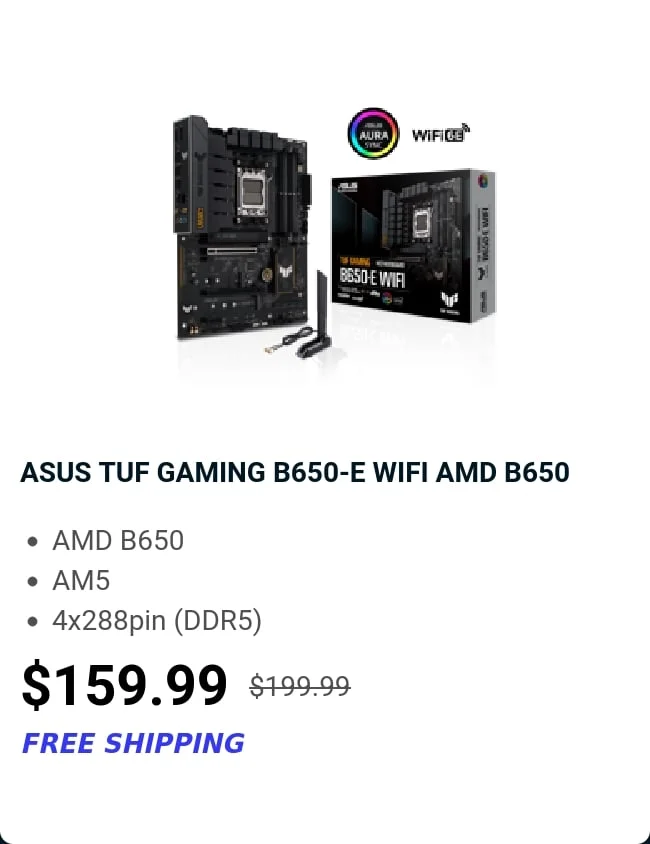 ASUS TUF GAMING B650-E WIFI AMD B650