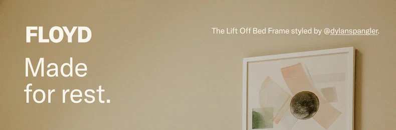 FLOYD, made for rest. The Lift Off Bed Frame styled by Dylan Spangler.