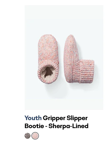 Youth Gripper Slipper Bootie - Sherpa-Lined