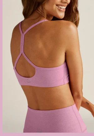 Spacedye Slim Racerback Bra in Pink Haze Heather
