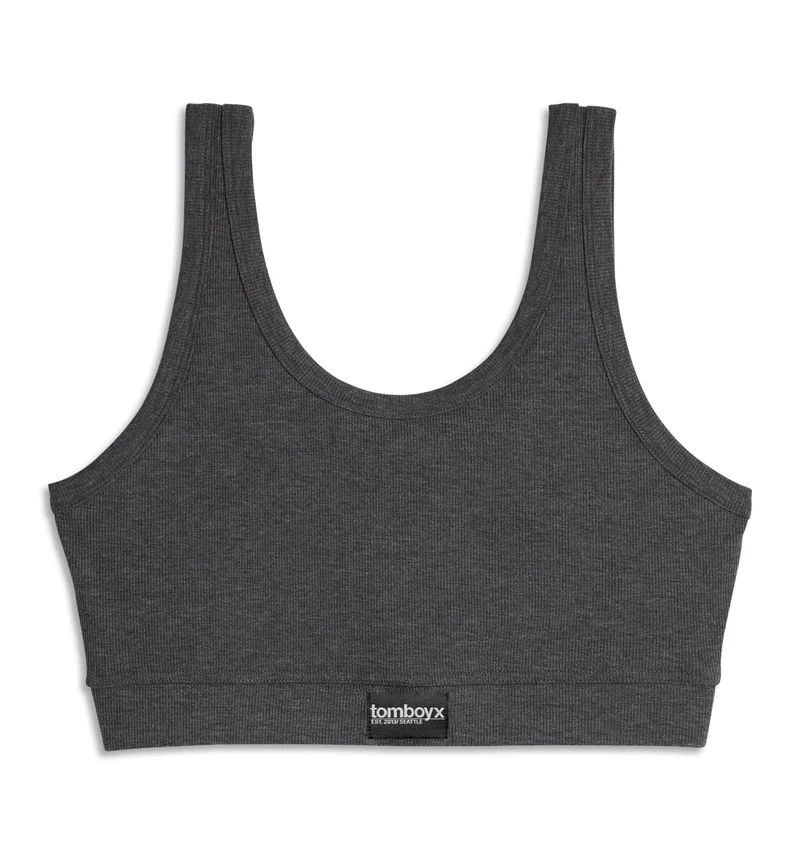 Image of Bamboo Rib Essentials Soft Bra - Heather Gray