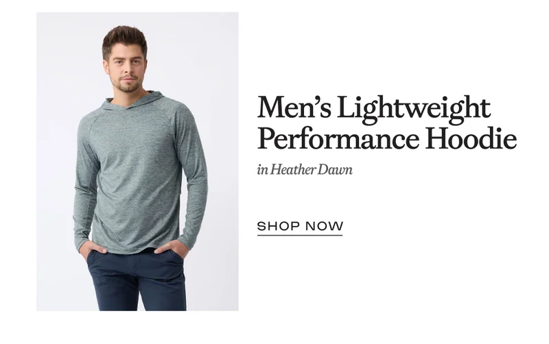 Men's Lightweight Performance Hoodie in Heather Dawn - Shop Now
