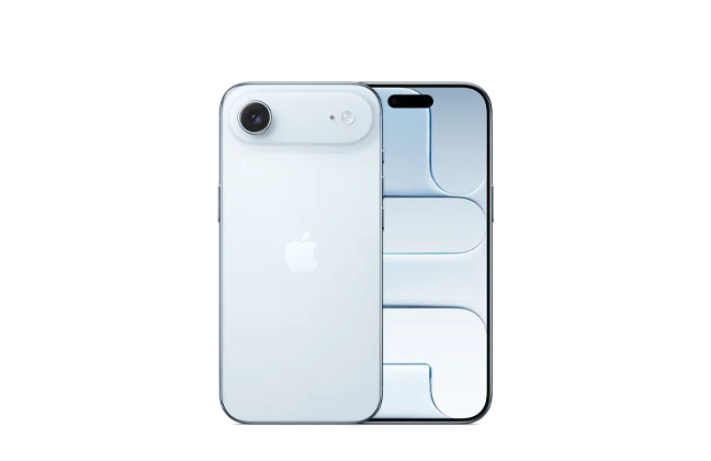 iPhone Air, ** 2-in-1 camera system, one lens, available colors: sky blue, light gold, cloud white, space black