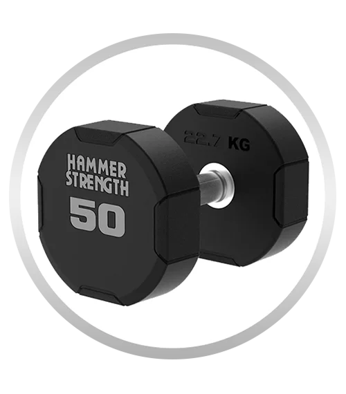 Hammer Strength 4-Sided Urethane Dumbbells