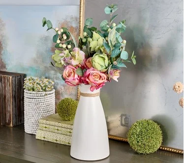 4Pc Watercolor Rose, Hydrangea and Artichoke Picks by Valerie
