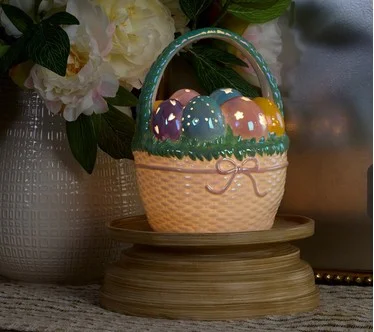 Illuminated Porcelain Easter Egg Basket by Valerie