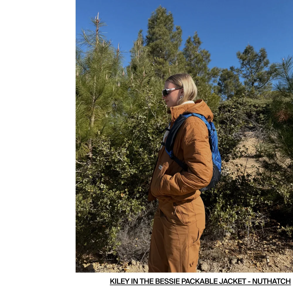 Kiley in the Bessie Packable Jacket