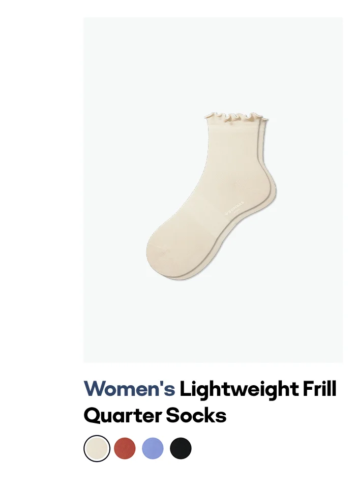 Women's Lightweight Frill Quarter Socks