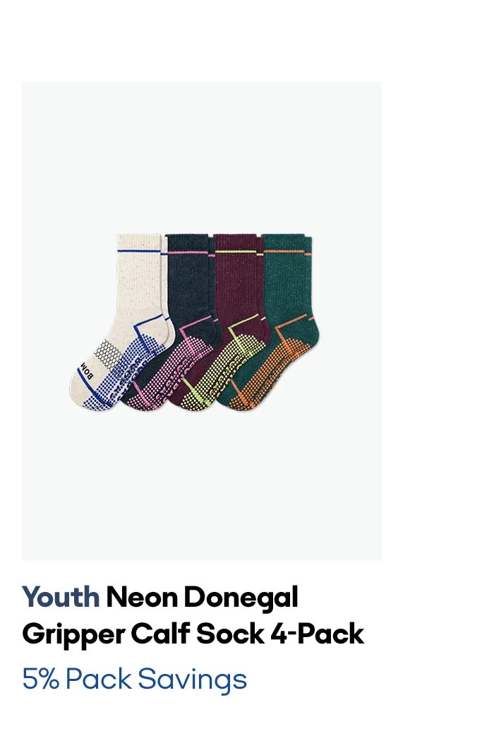 Youth Neon Donegal Gripper Calf Sock 4-Pack