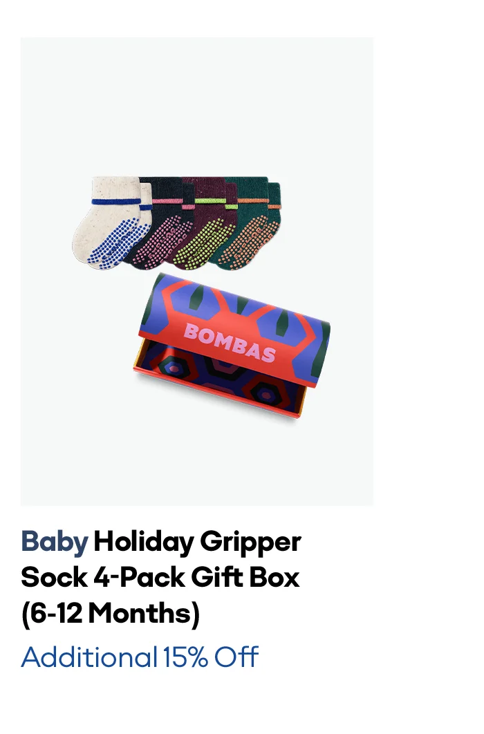 Baby Holiday Gripper Sock 4-Pack Gift Box 6-12 Months