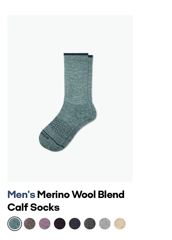 Men's Merino Wool Blend Calf Socks