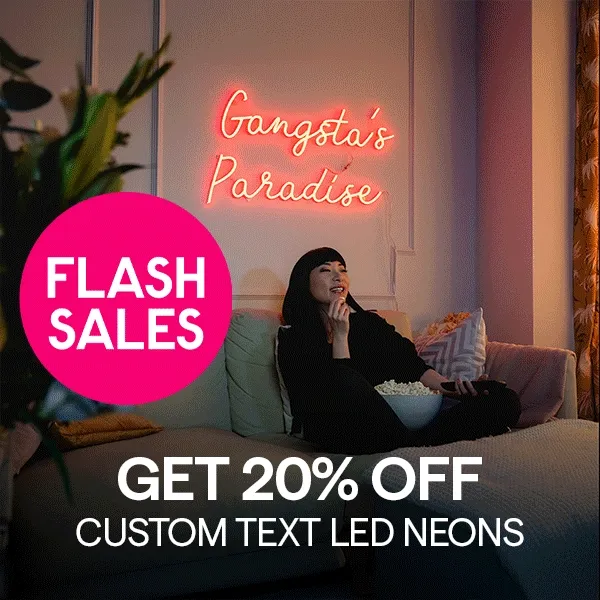 Get 20% OFF custom text led neons