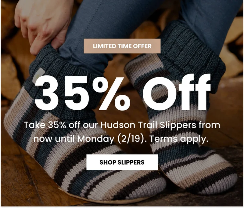 35% off Slippers ends tonight!
