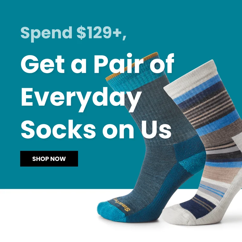 Spend $129+ and get a pair of Everyday Socks on us