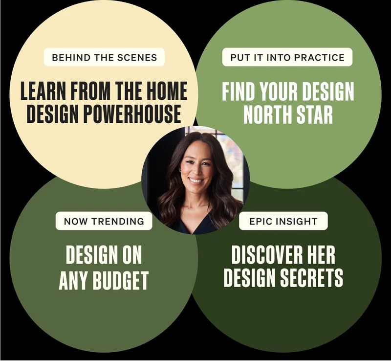 Behind the Scenes: Learn from the Home Design Powerhouse. Put It Into Practice: Find Your Design North Star. Now Trending: Design on Any Budget. Epic Insight: Discover Her Design Secrets.