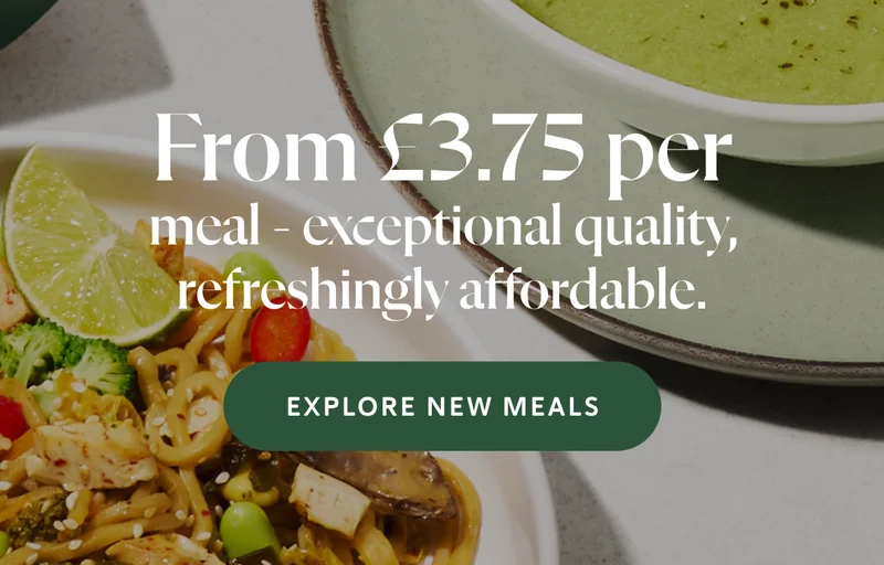 From £4.95 per meal - exceptional quality, refreshingly affordable.