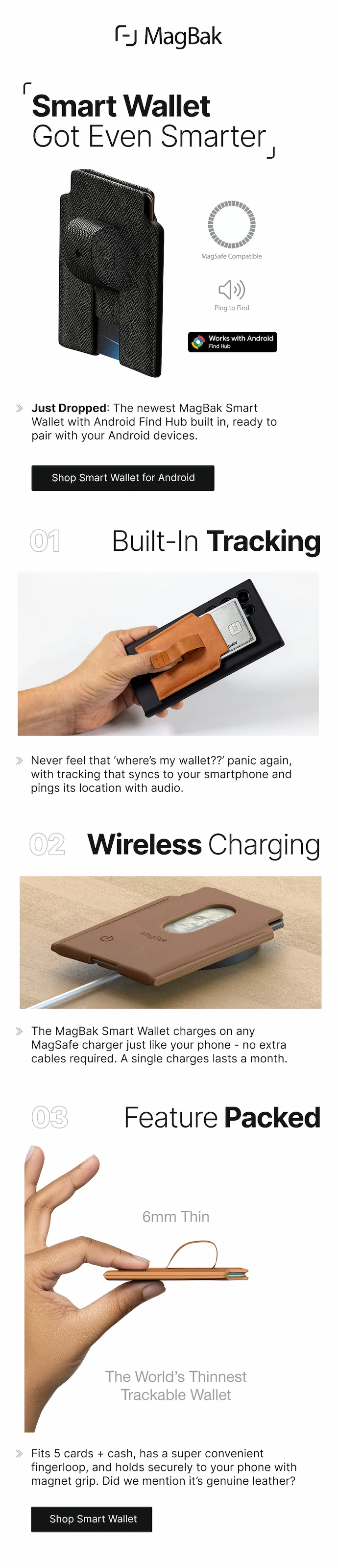 Smart Wallet Got Even Smarter. Just Dropped: The newest MagBak Smart Wallet with Android Find Hub built in, ready to pair with your Android devices.