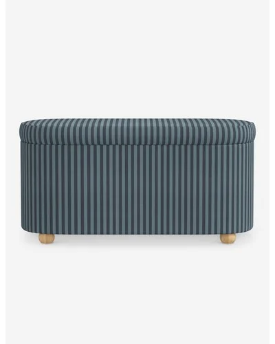 Hurley Storage Bench-Blue Tonal Stripe