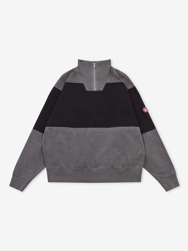Image of C.E Cav Empt Overdye Stripe Half Zip - Grey