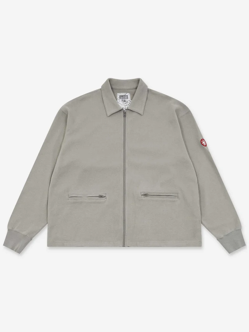 Image of C.E Cav Empt DBL Knit Collared Zip Up - Khaki