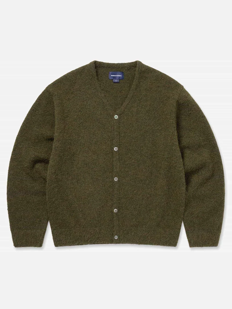Image of thisisneverthat Hairy Knit Cardigan - Olive