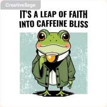 Frog Drinking Coffee T-Shirt