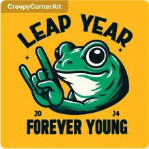 Leap Year 2024 Forever Young Frog T-Shirt