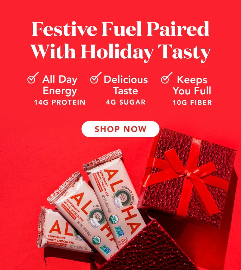 Festive fuel paired with holiday tasty. All day energy from 14g protein, delicious taste with 4g sugar, and filling you up with 10g fiber. Shop now!