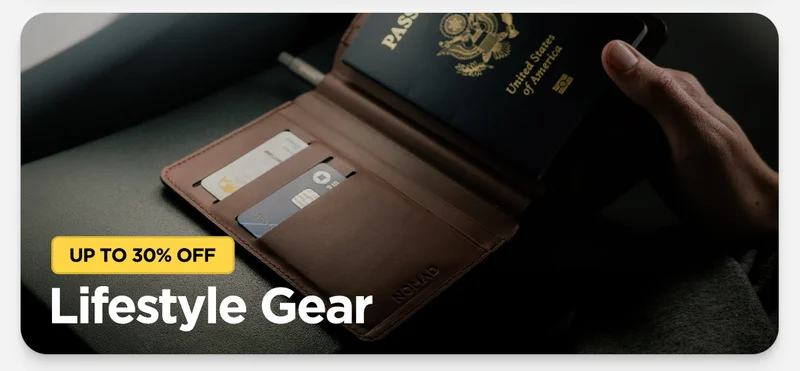 Up to 30% Off Lifestyle Gear. Featuring Rustic Brown Passport Wallet