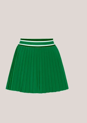 If You Pleats Tipped Elastic Mini Skirt in Home Court Green