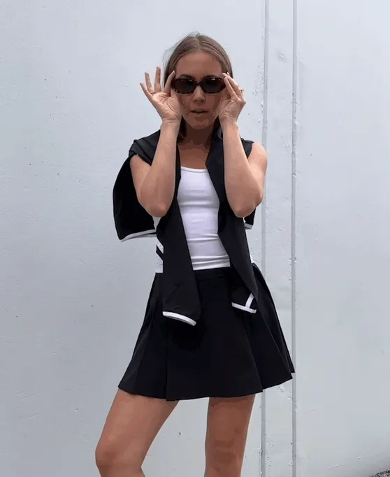 Score Pleated Skirt