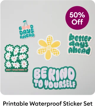 printable waterproof sticker set.