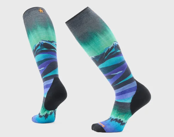 Women's Ski Compression Print Over The Calf Socks