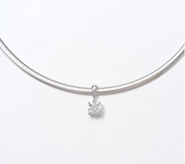 Fire Light Lab Grown Diamond 1.00 cttw Round Omega Necklace