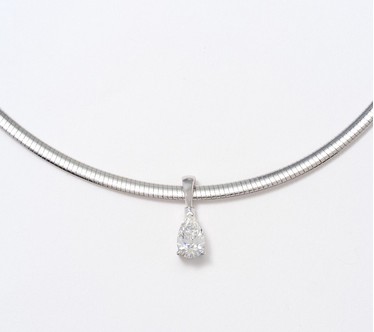 Fire Light Lab Grown Diamond 1.00 cttw Pear Omega Necklace