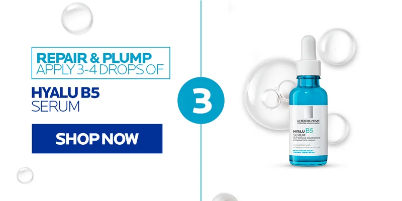 REPAIR & PLUMP APPLY 3-4 DROPS OF HYALU B5 SERUM