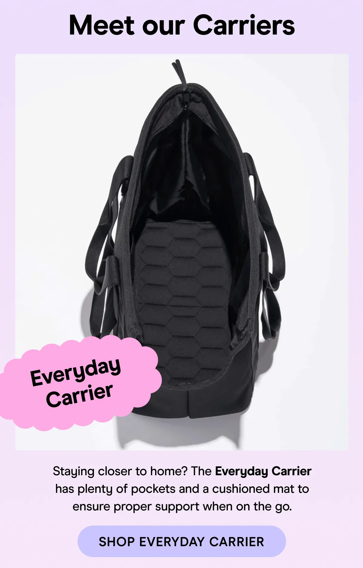 Staying closer to home? The Everyday Carrier has plenty of pockets and a cushioned mat to ensure proper support when on the go.