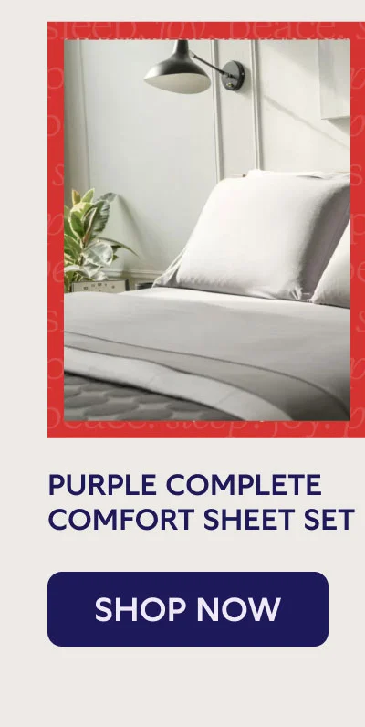 PURPLE COMPLETE COMFORT SHEET SET. SHOP NOW