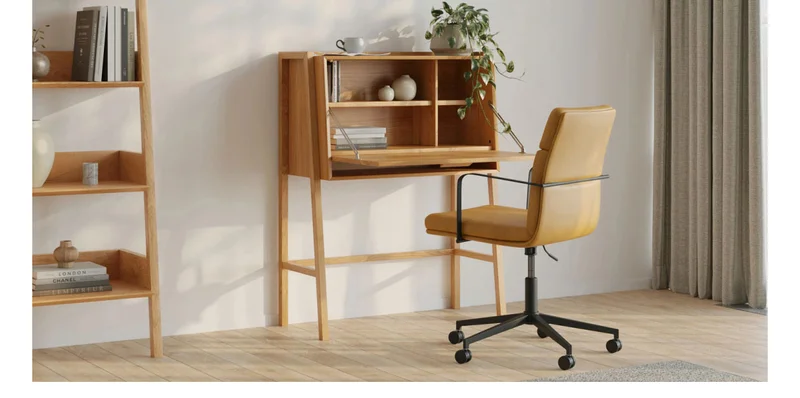 Fantol Warm Oak Secretary Desk