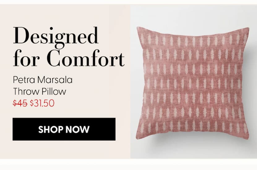 PETRA MARSALA Throw Pillow