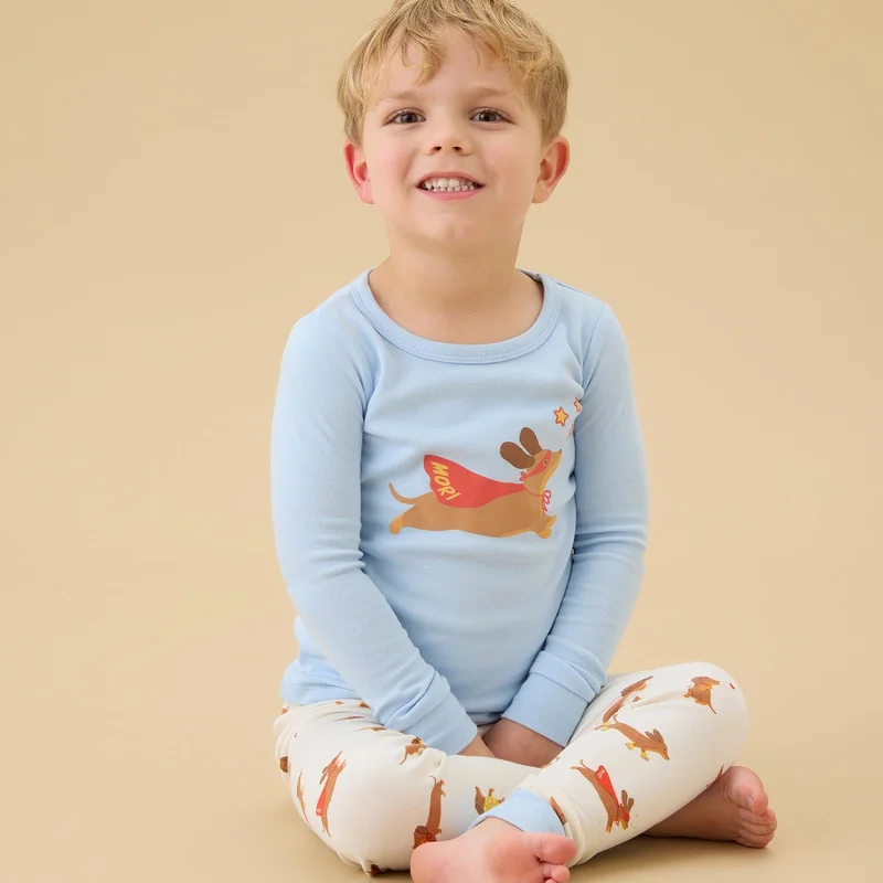 Image of Superhero Sausage Dog Pajama Set