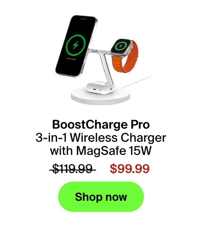 BoostCharge Pro 3-in-1 Wireless Charger with MagSafe 15W