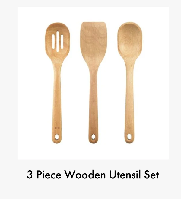 3 Piece Wooden Utensil Set