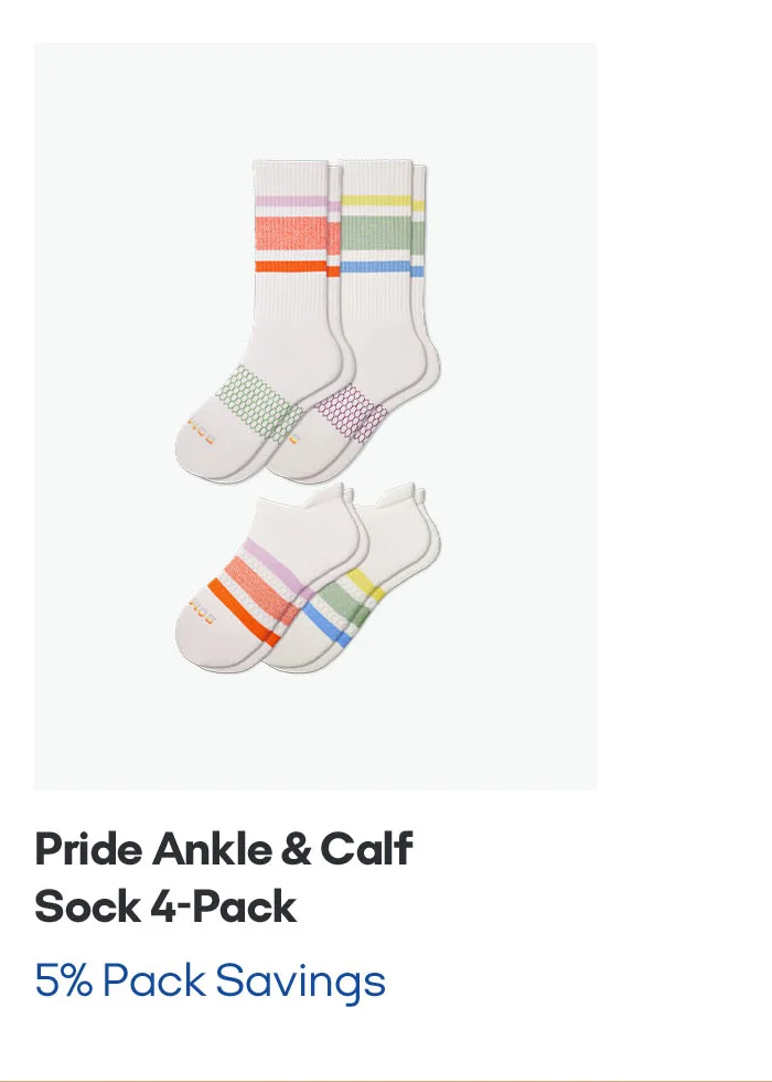 Pride Ankle & Calf Sock 4-Pack 5% Pack Savings