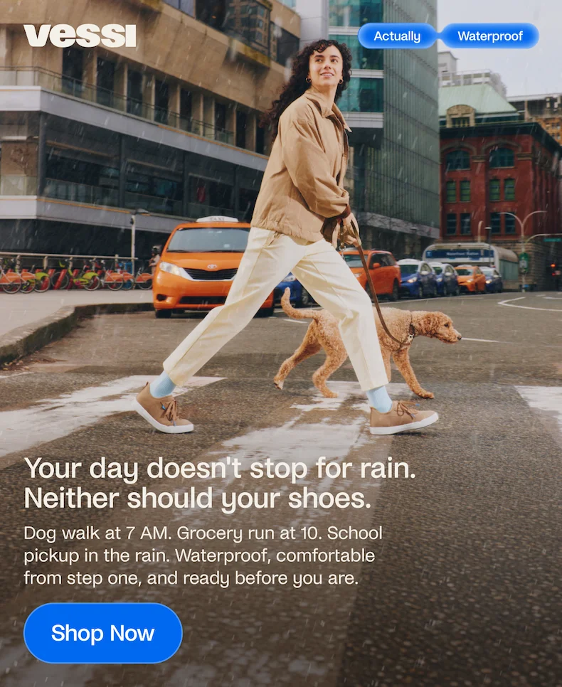Your day doens't stop for rain. Neither should your shoes.