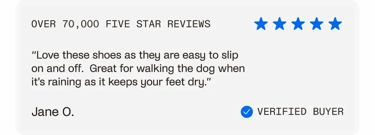 Over 70,000 five star reviews
