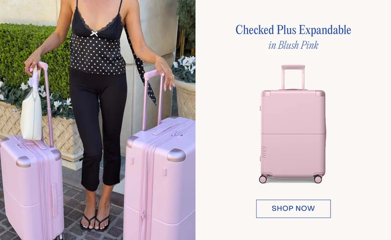 Checked Plus Expandable Blush Pink