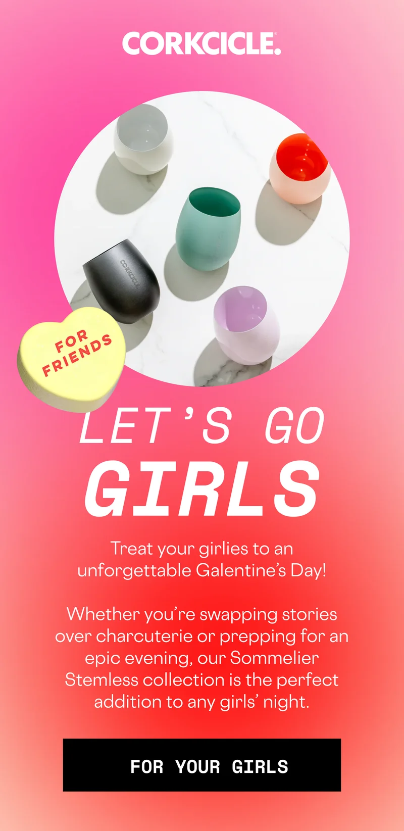 Shop Sommelier Stemless for your Galentines